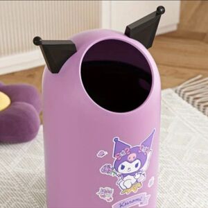 Purple Kids Character Trash Bin